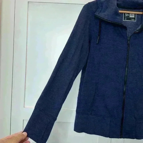 Navy Blue New Era Zip Up Sweatshirt size Medium - Picture 4 of 6